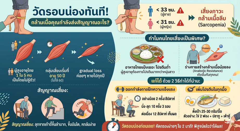 กล้ามเนื้อลีบโดยไม่รู้ตัว: ภาวะที่คนไทยอายุ 50+ ควรรู้ก่อนสาย